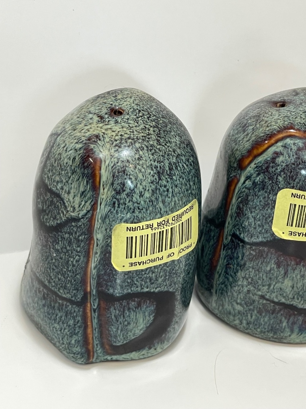 Brand New Artisan Ceramic Salt & Pepper Shakers - Teal Crackle Glaze - Picture 10 of 11